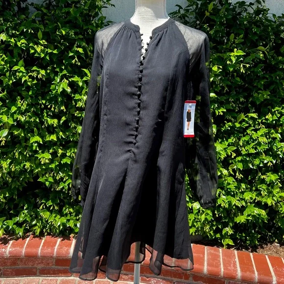 Joie Limited Edition Balloon Sleeve Dress Black Caviar Size X-Small fits Small - Picture 2 of 5